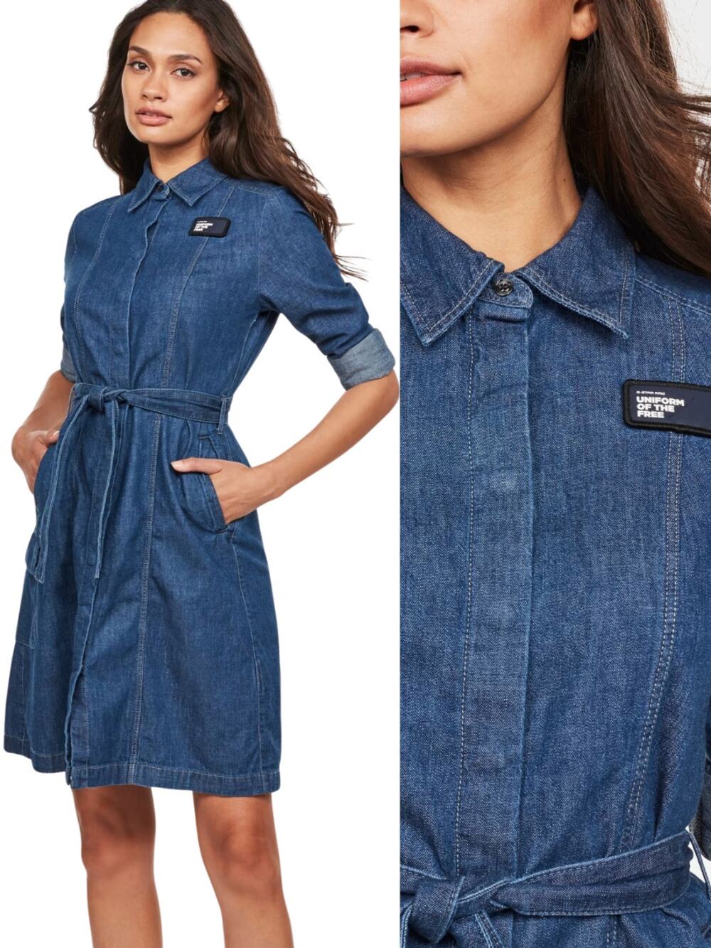 G-STAR RAW Bristum Service Dress Size Small Indigo